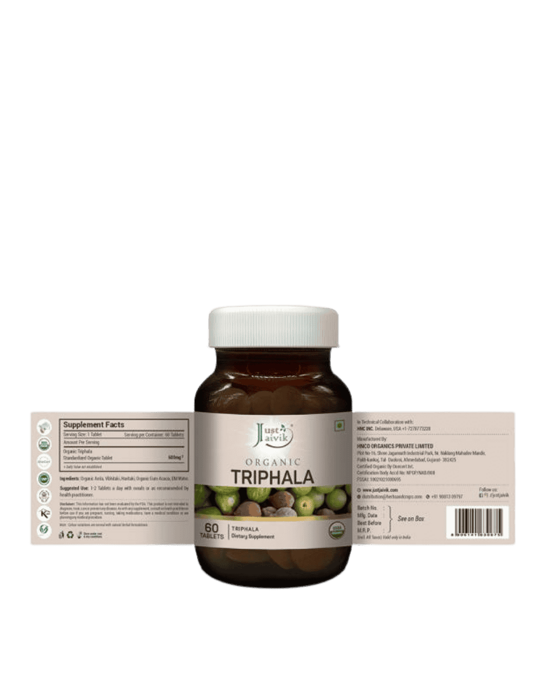 Triphala Tablets, Just Jaivik, Ayurveda Store NZ