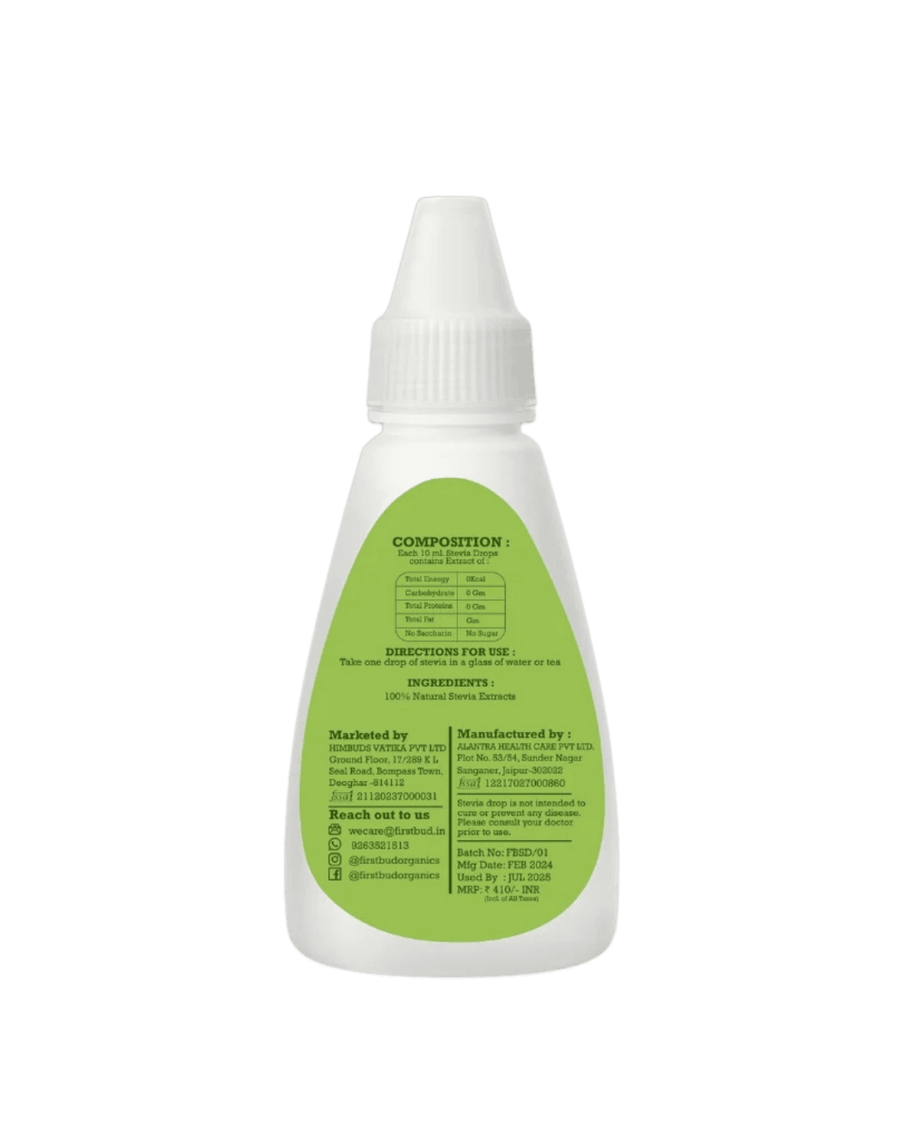 Stevia Drops (Healthy Sugar Alternative) | 20ml