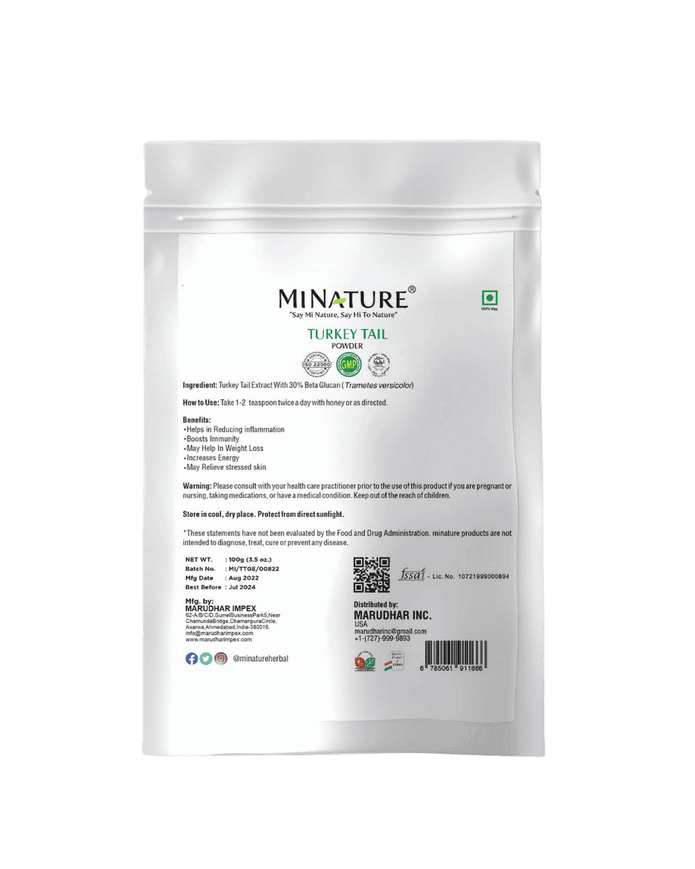 Natural Turkey Tail Mushroom Extract Powder