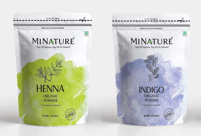 Organic Henna Powder (227g) + Indigo Powder (227g) COMBO PACK - USDA Certified - Ayurvedic Herbs NZ