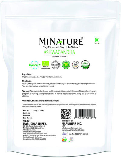 Organic Ashwagandha Powder 227 g - USDA Certified - Ayurvedic Herbs NZ