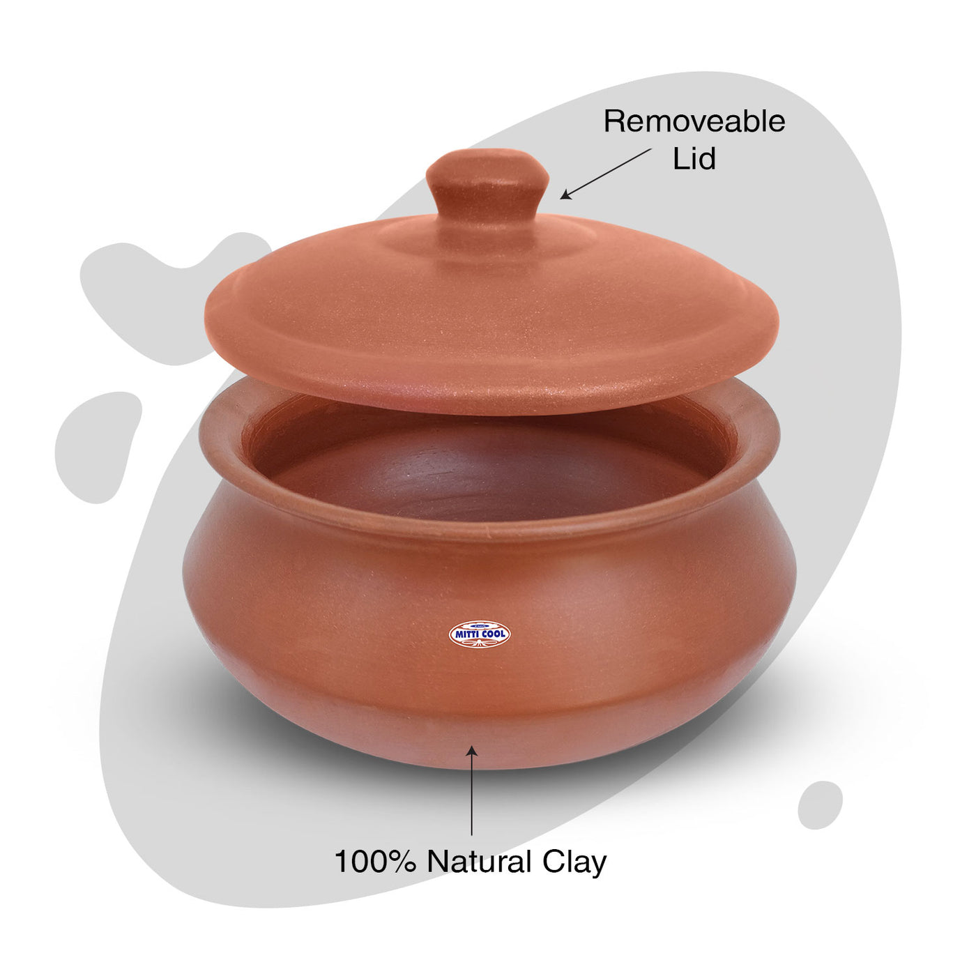 Clay Cooking Pot Biryani (Deep) 2L (Terracotta Cookware)