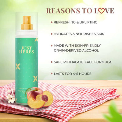 Just Herbs, Long Lasting Body Mist, Tropical Fruit Punch, Ayurveda Store NZ