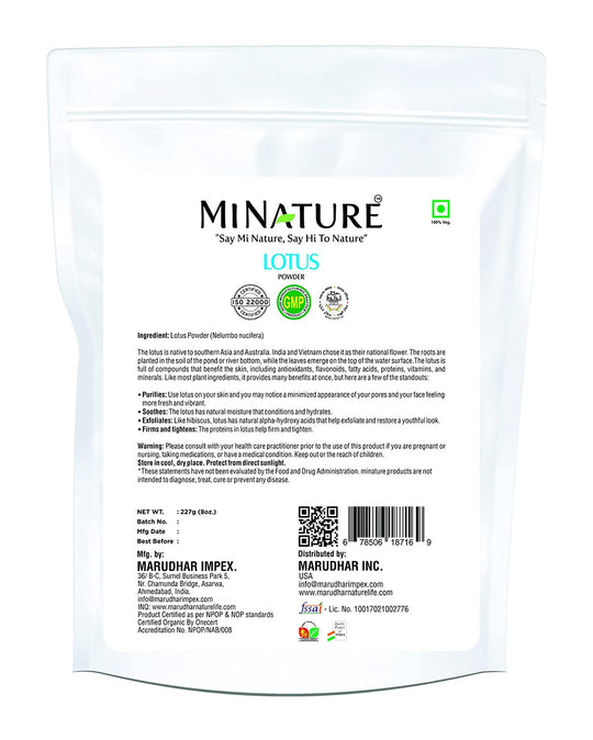 100% Natural Lotus Powder 227g