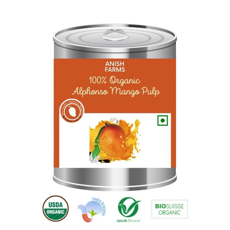 100% Organic Alphonso Mango Pulp 850g