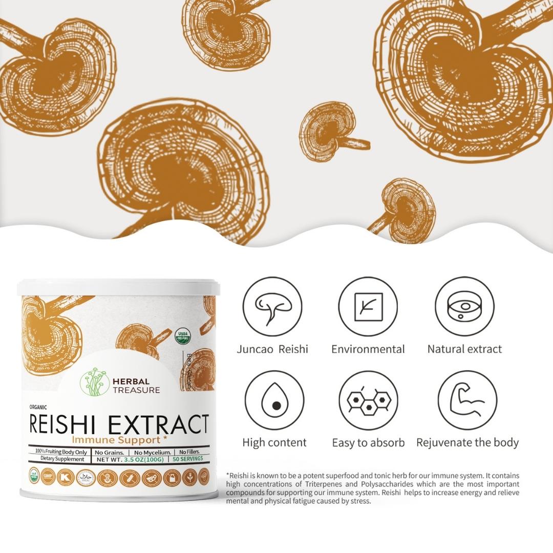 Organic Reishi Mushroom Extract (Powder)