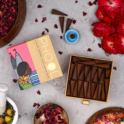 Indian Rose - Natural Incense Cones by Phool