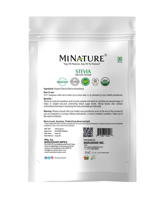 Stevia Organic Powder, Stevia Rebaudiana, Minature, Ayurveda Store NZ