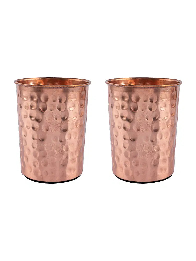 Handmade Copper Sugar Pot With 2 Glasses