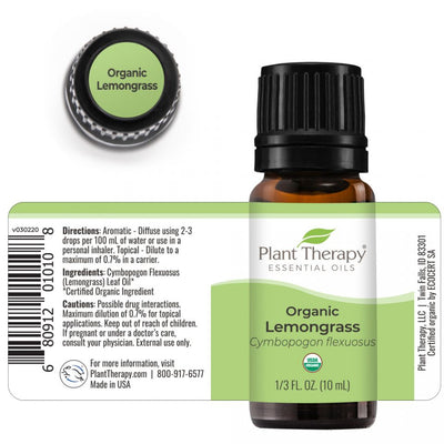 Organic Lemongrass Essential Oil - USDA Certified