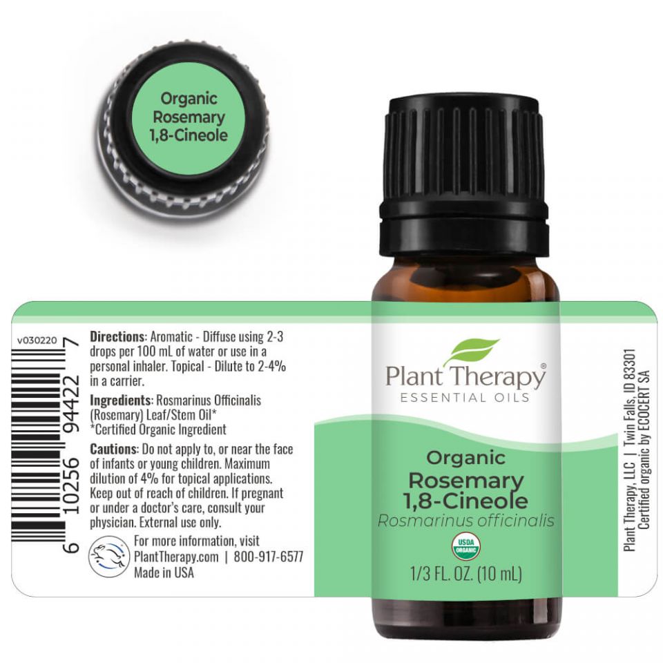 Organic Rosemary 1,8-Cineole Essential Oil - USDA Certified